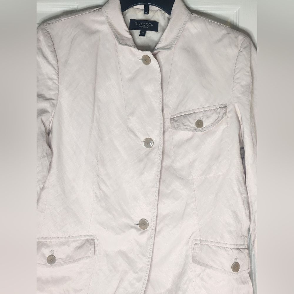 Talbots Kate Fit 12 Dusty Pink Pockets Part Lined 3 Buttons Women Blazer Jacket - Picture 5 of 12